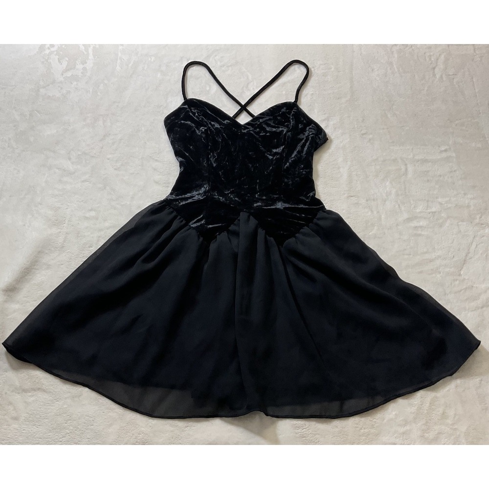 Rampage 90's swing skater mini black dress whimsigoth balletcore size: 3 (XS)